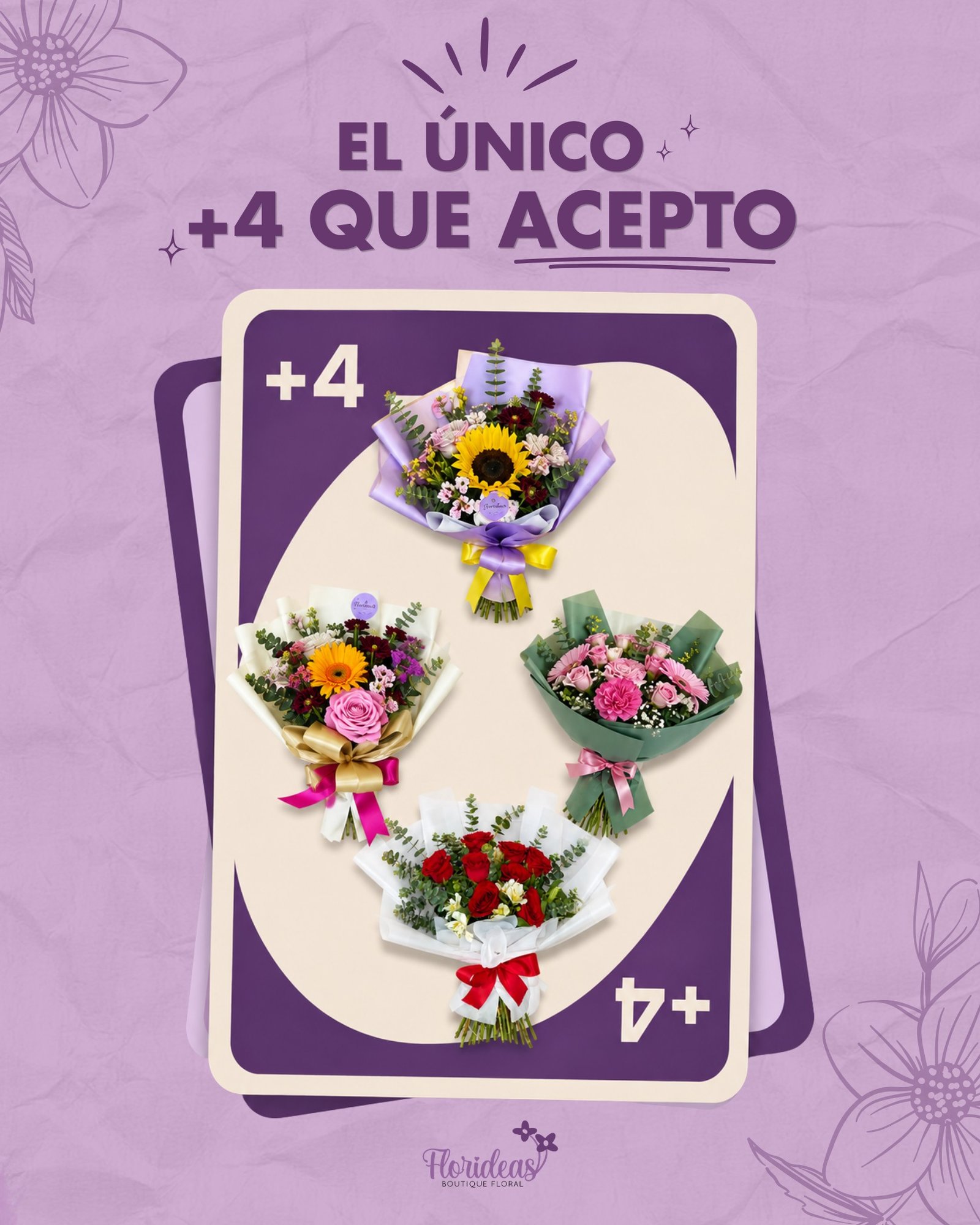 Un +4 que nadie quiere rechazar… 💜💐Un ramo siempre suma: flores, sonrisas y momentos bonitos. ✨ ¿Cuál de estos elegirías para sorprender a alguien especial?Escríbenos y arma tu próximo detalle con Florideas📲 WhatsApp: 998 167 8206 https://wa.link/s1glww📞 (998) 287 3704🌐 www.florescancun.com.mx#Florideas #FloreríaCancún #FloresCancún #RamosDeFlores #ArreglosFlorales #FloresADomicilio #RegalosEnCancún #DetallesQueFlorecen #cancun